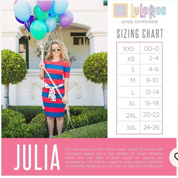 LuLaRoe Julia Radiant Color-blocked Comfortable Knit Midi Dress Sz M - Picture 6 of 6